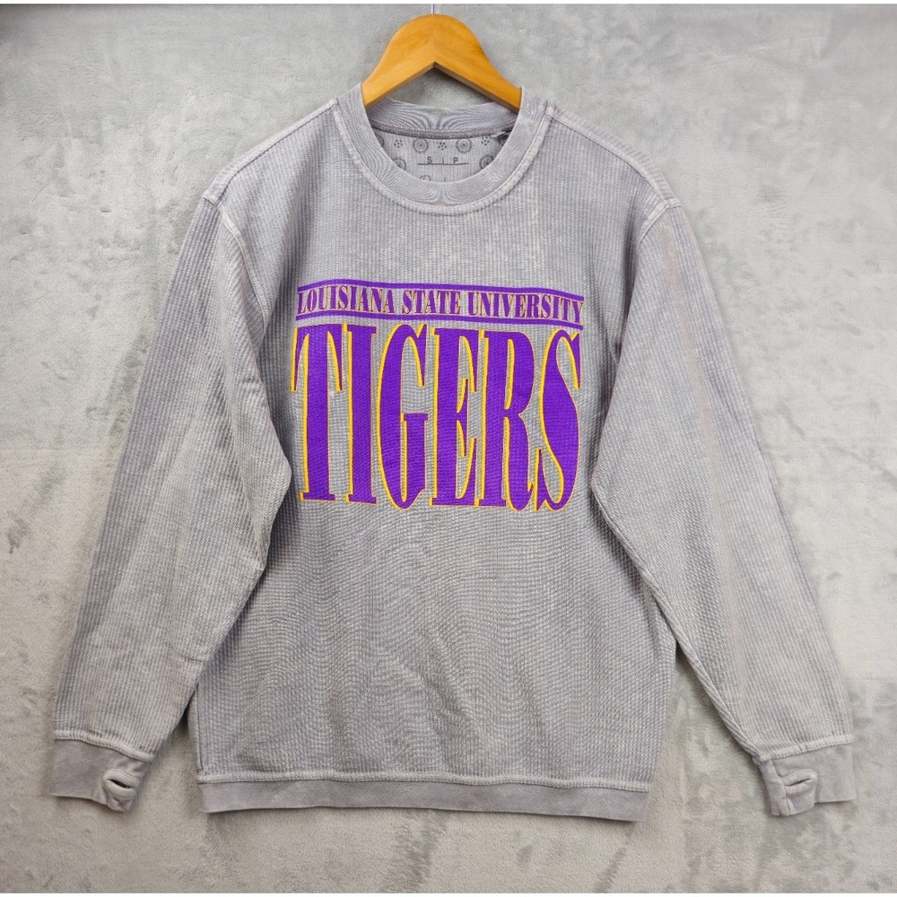 Pressbox Sz Small LSU Louisiana State University Tigers Ribbed Light Sweatshirt